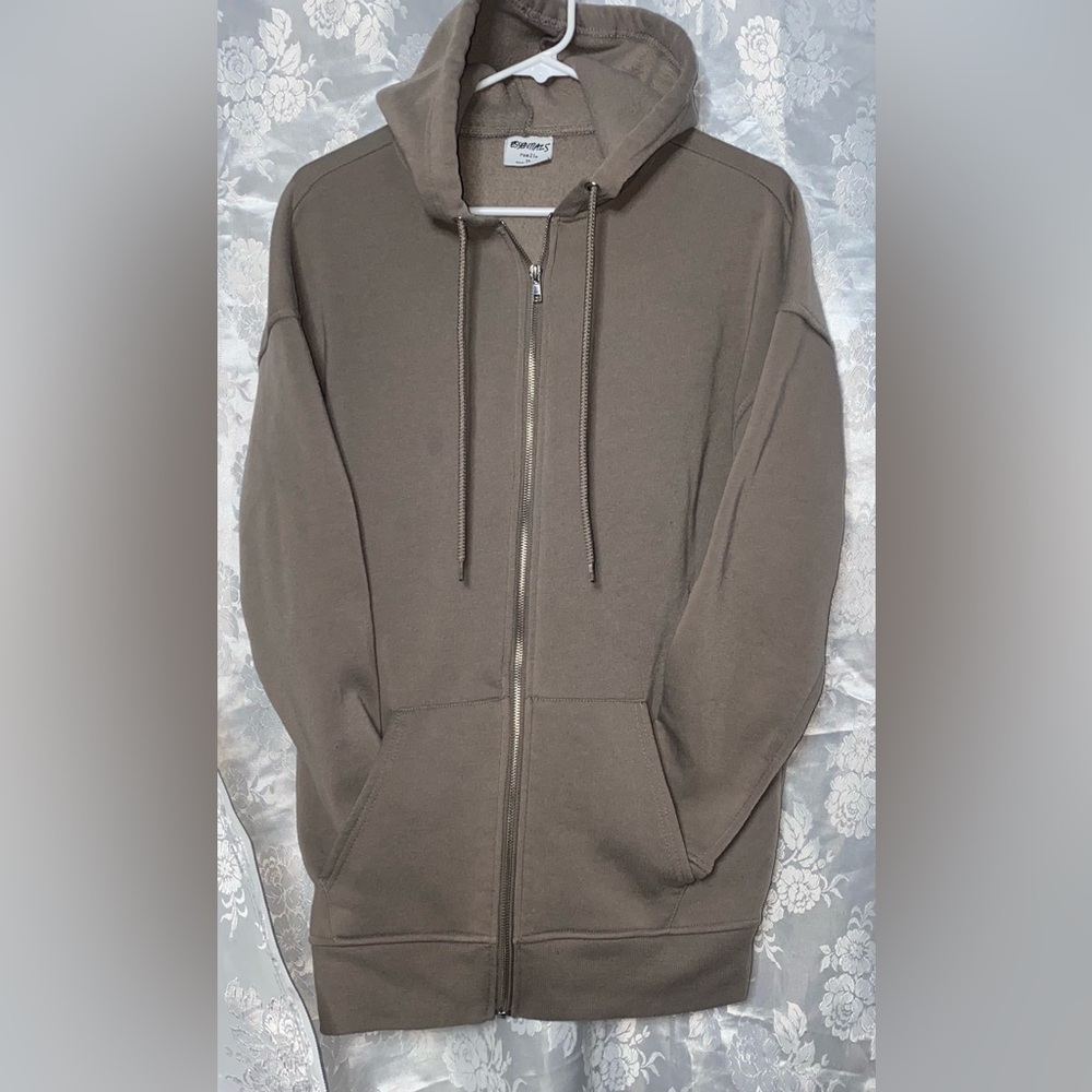 ESSENTIALS Full-Zip Hoodie With Pockets In A Muted Earth Toned Color (Taupe)